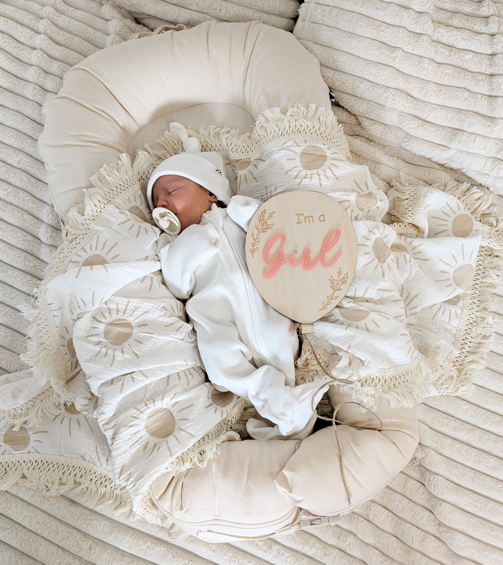 My First Outfit - Powder White- Onesie & Beanie Set