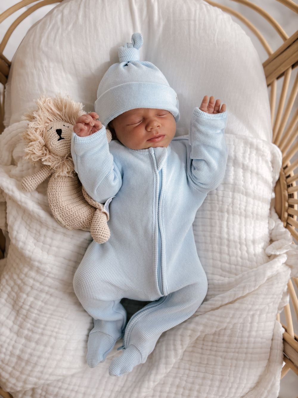 My First Outfit - Baby Blue - Onesie & Beanie Set