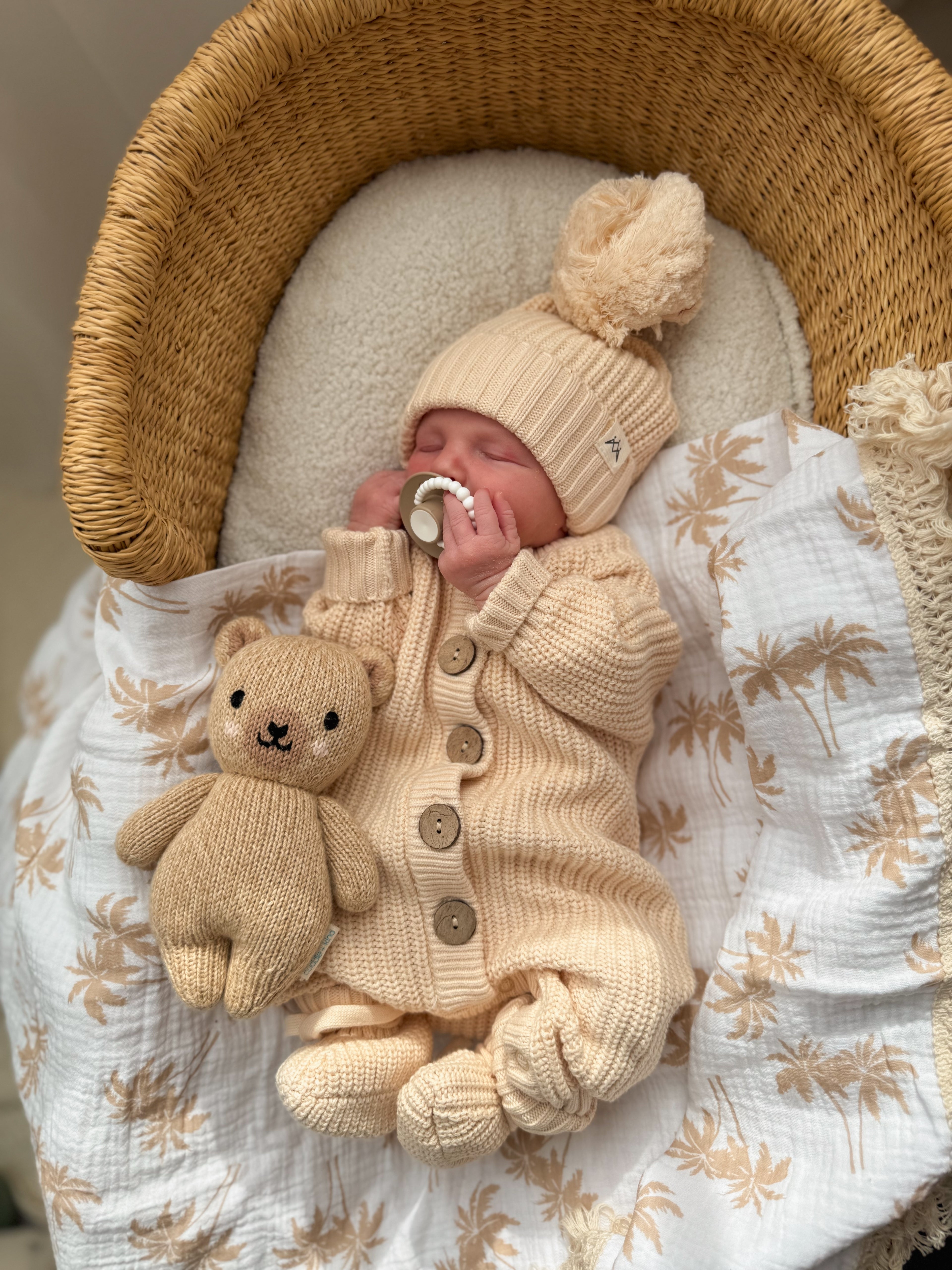 Knitted Romper - Oat