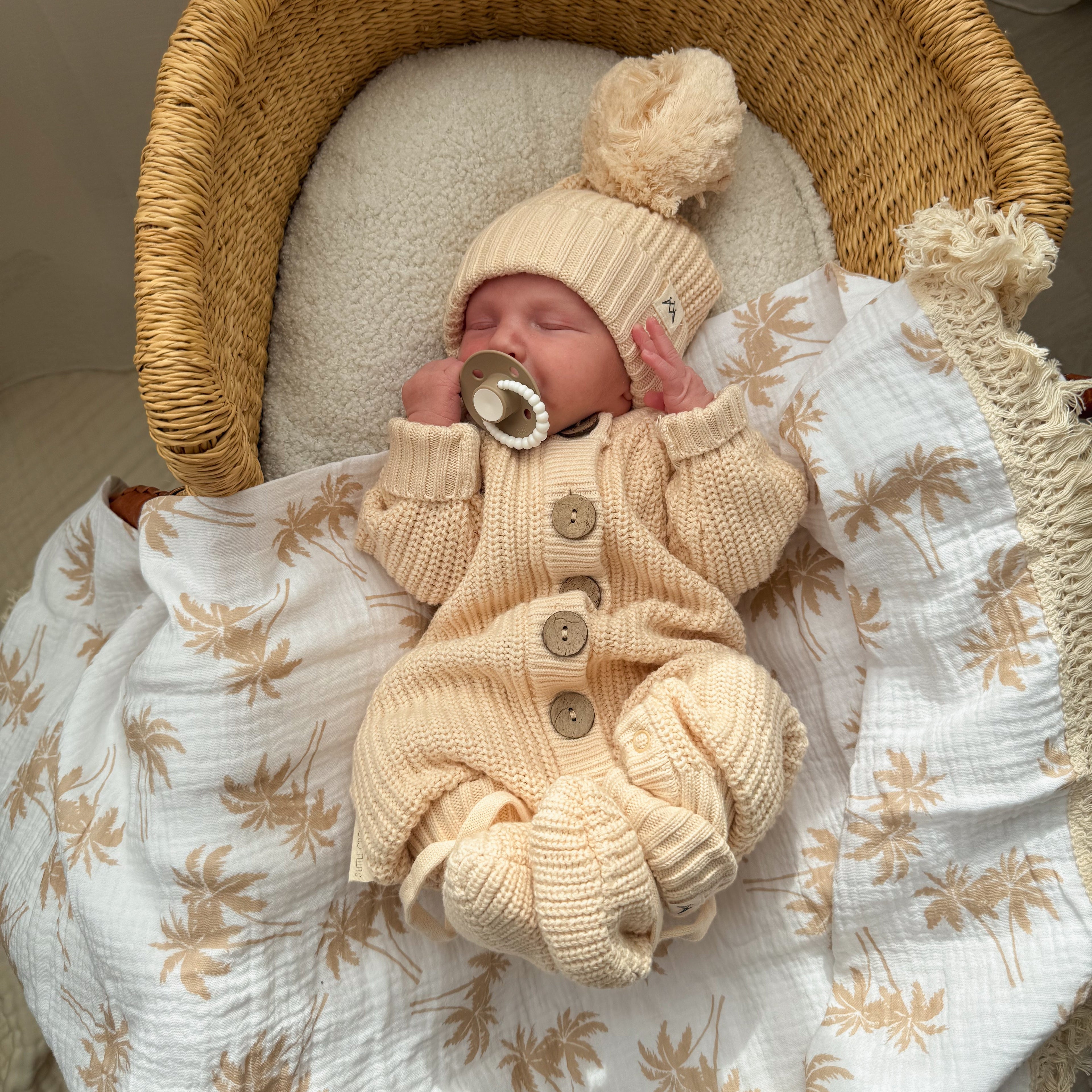 Knitted Romper - Oat