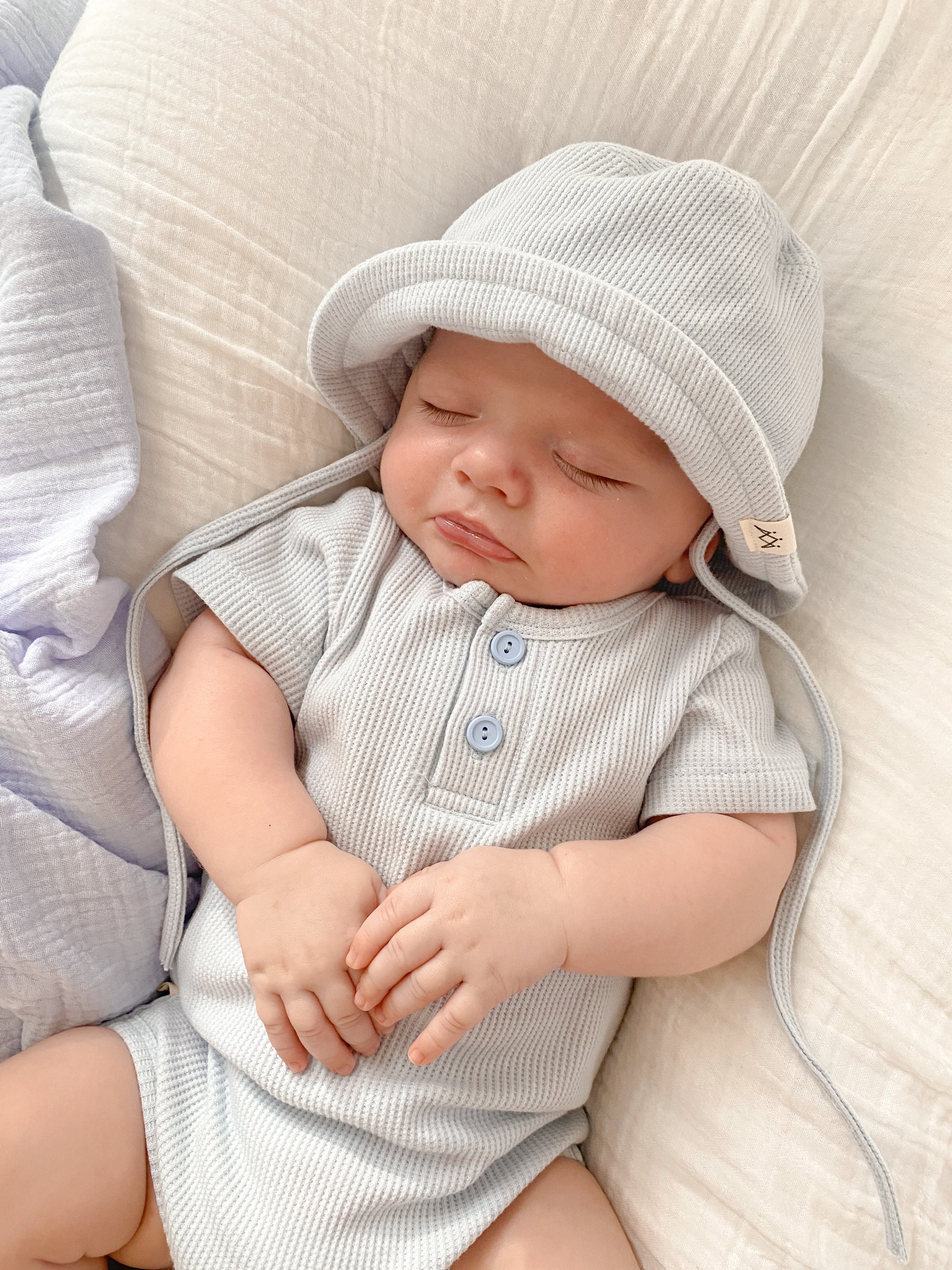 Summer Bodysuit & Sunhat - Sky Blue