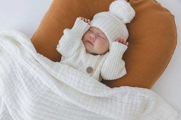 Knitted Beanie & Blanket - 3 Little Crowns