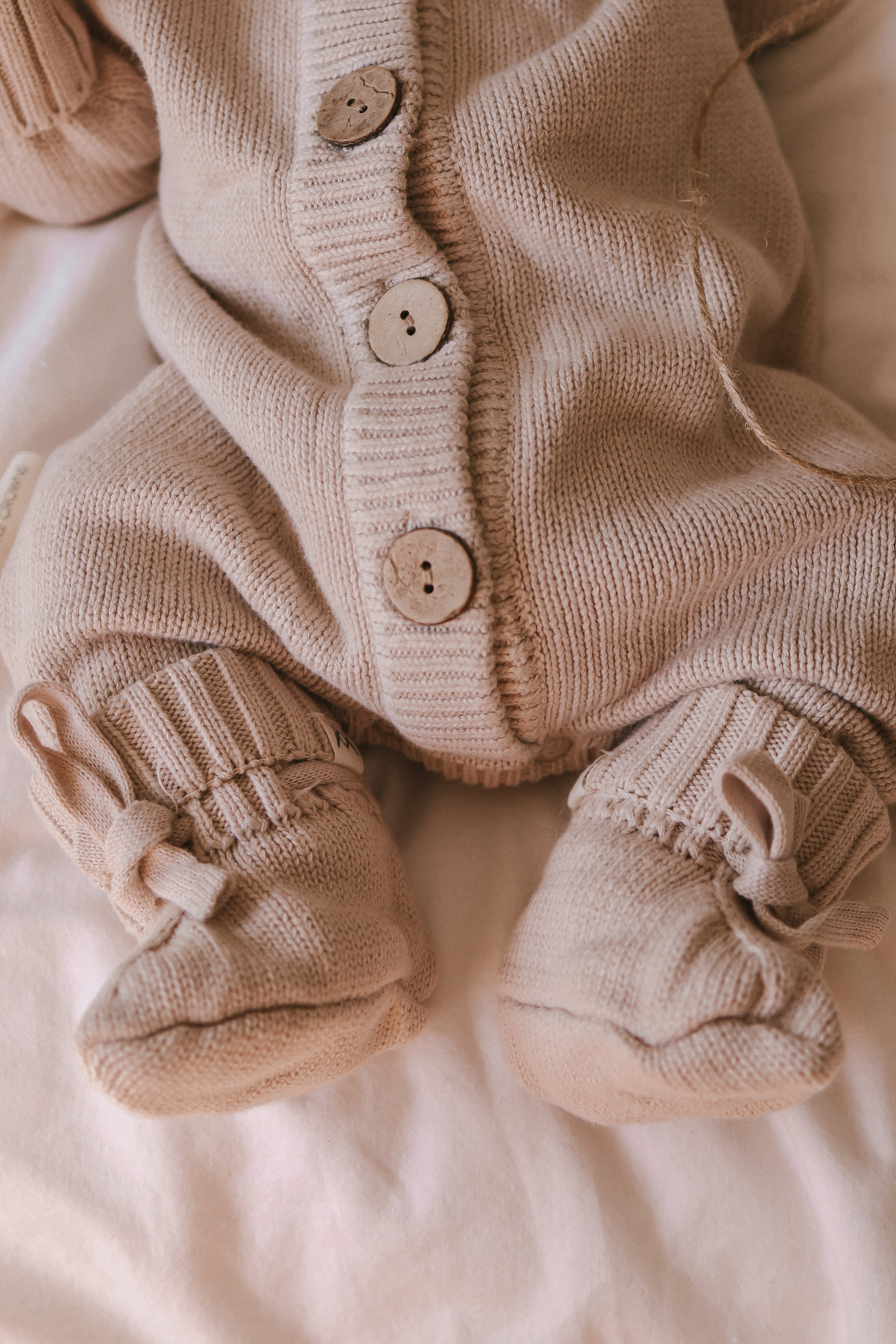 Knitted Booties - Mushroom