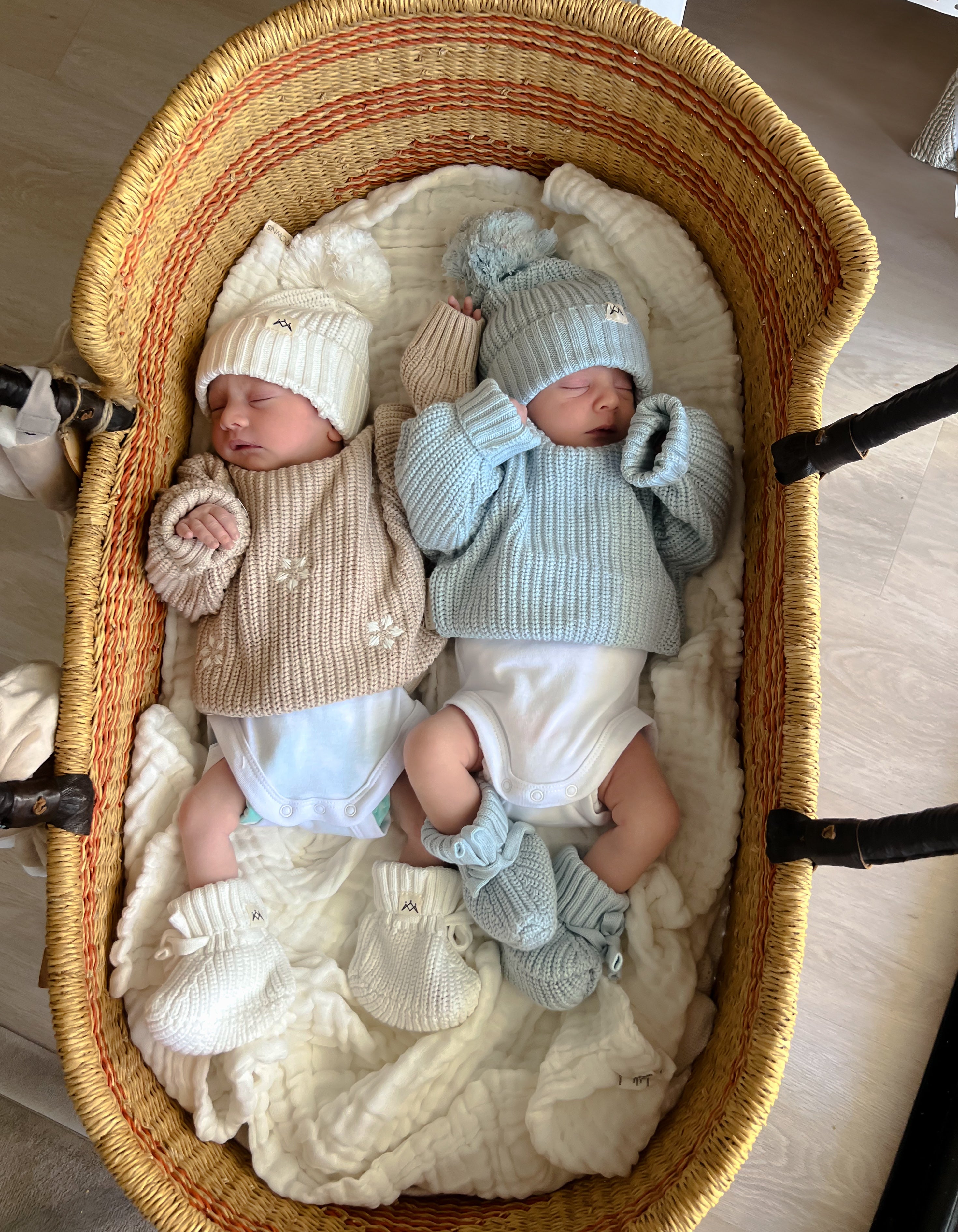 Textured Knit Booties - Stormy Blue