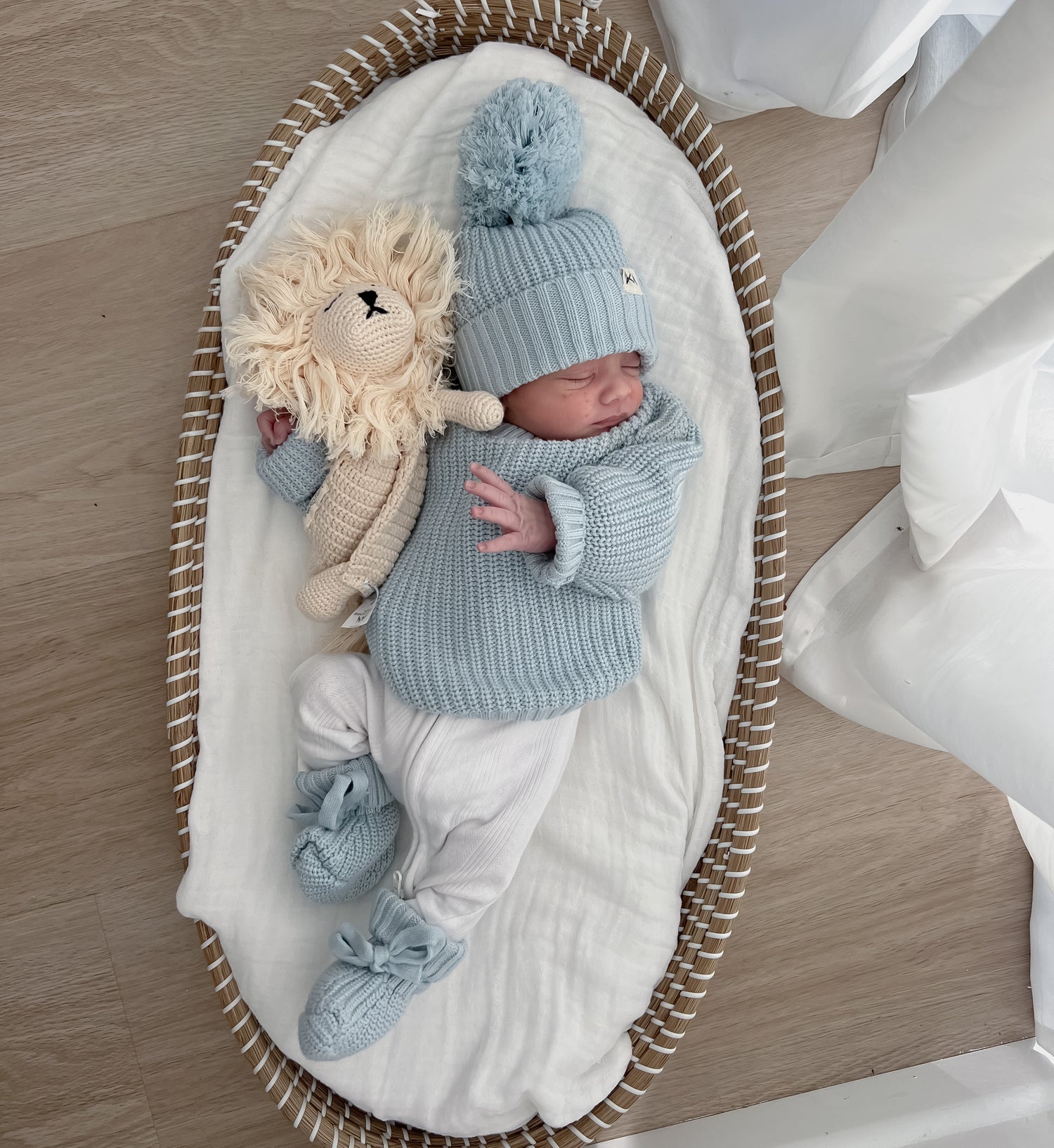 Textured Knit Beanie - Stormy Blue