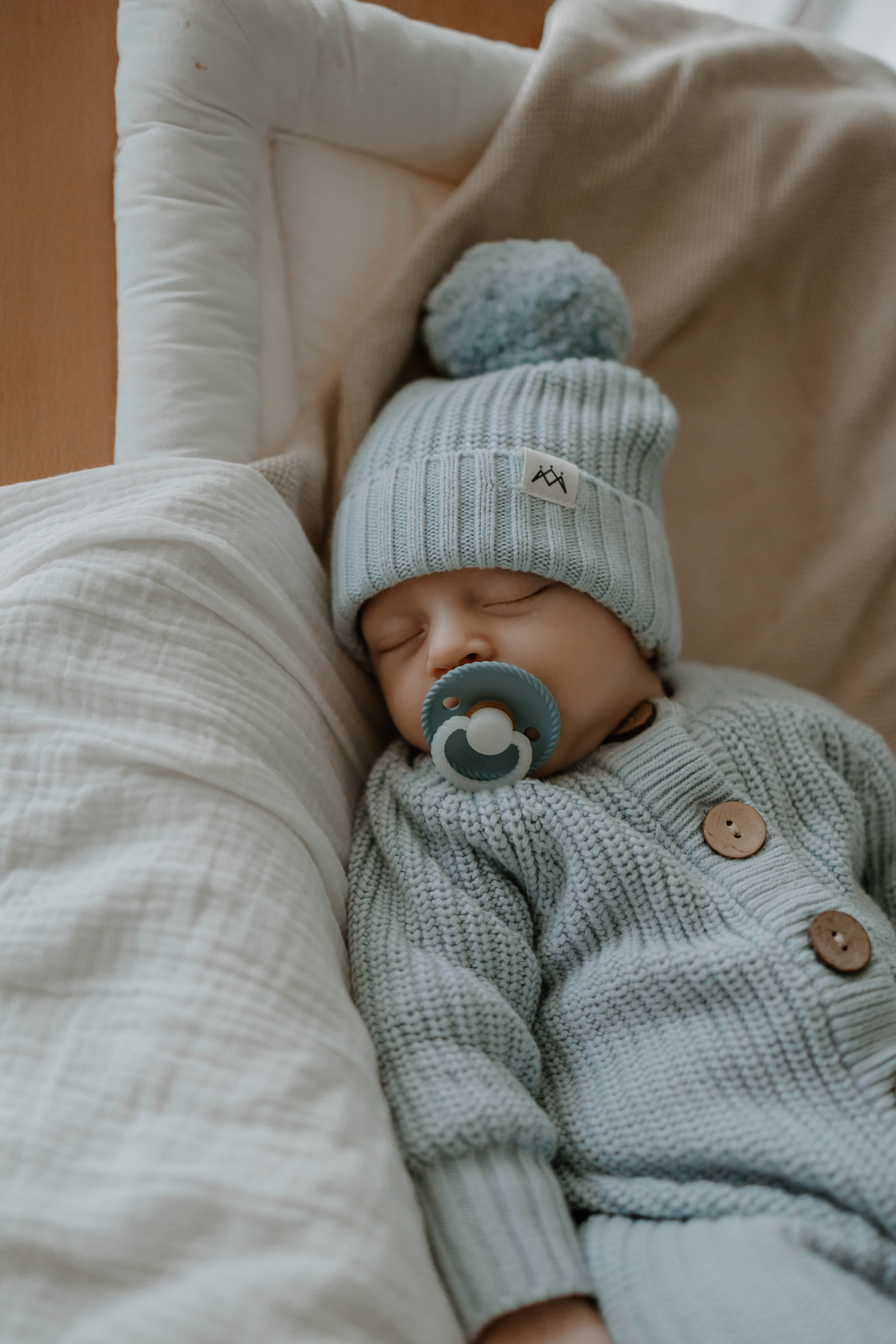 Knitted Romper - Stormy Blue - 3 Little Crowns