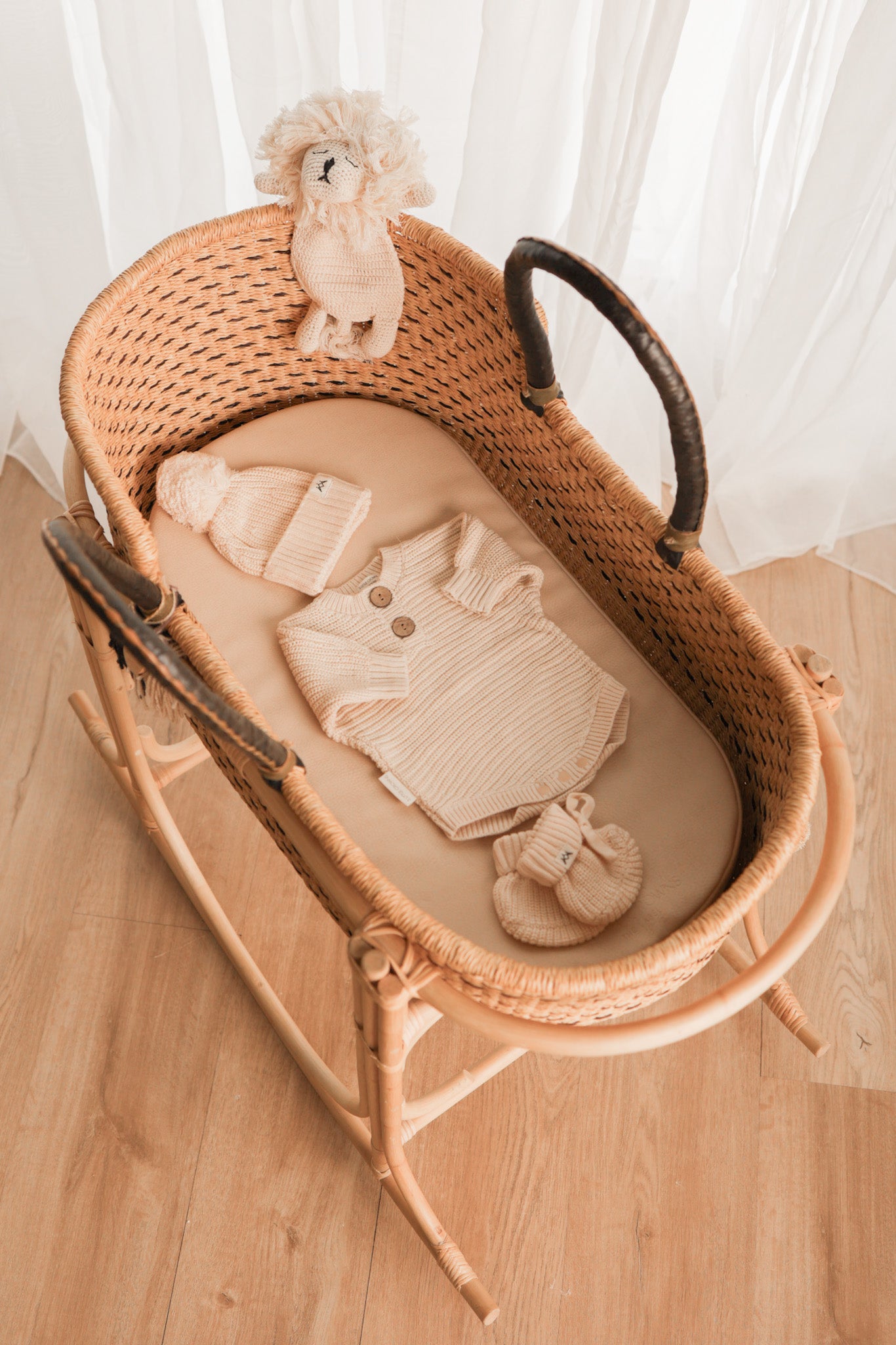 Vegan Leather Change Pad - Sand