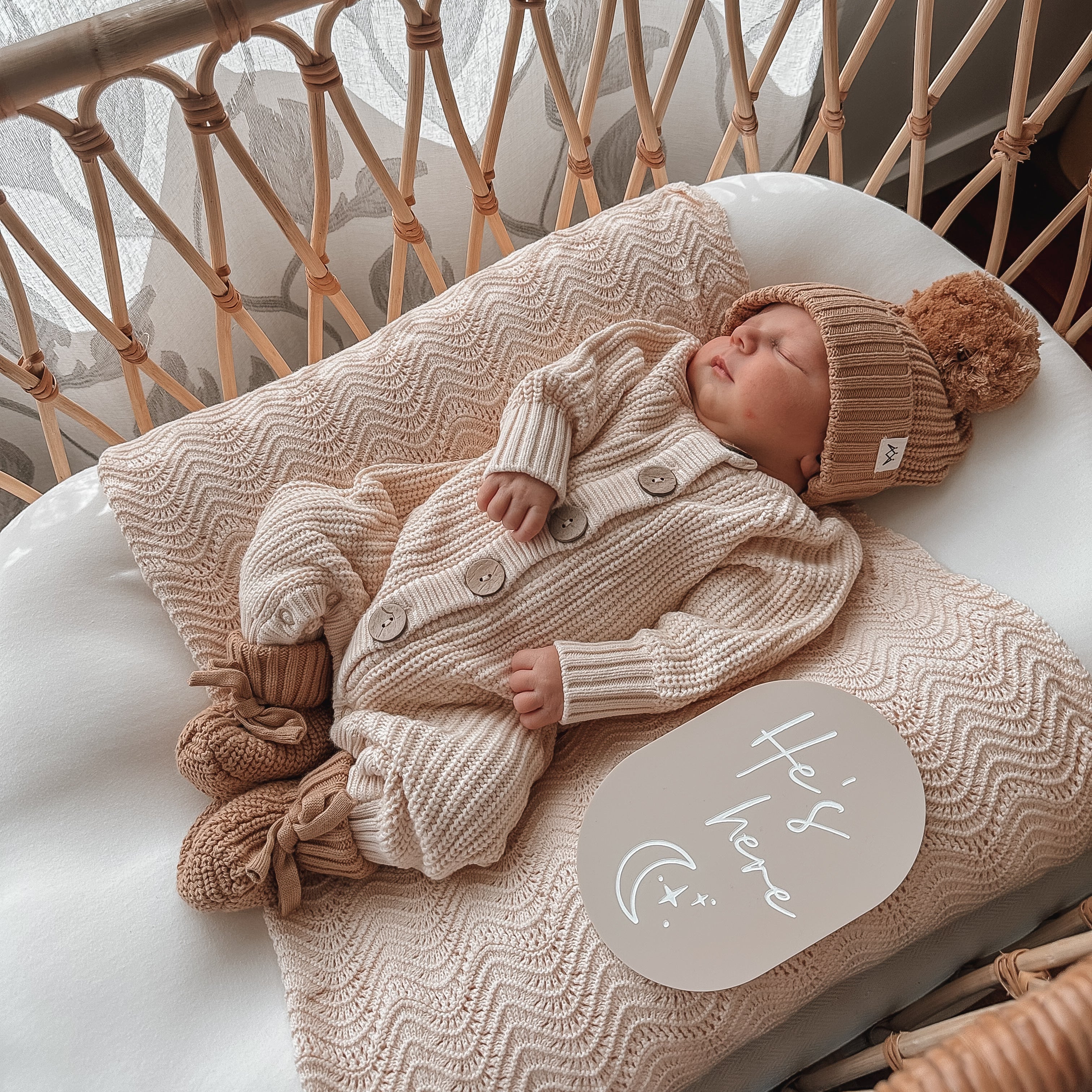 Knitted Romper - Oat