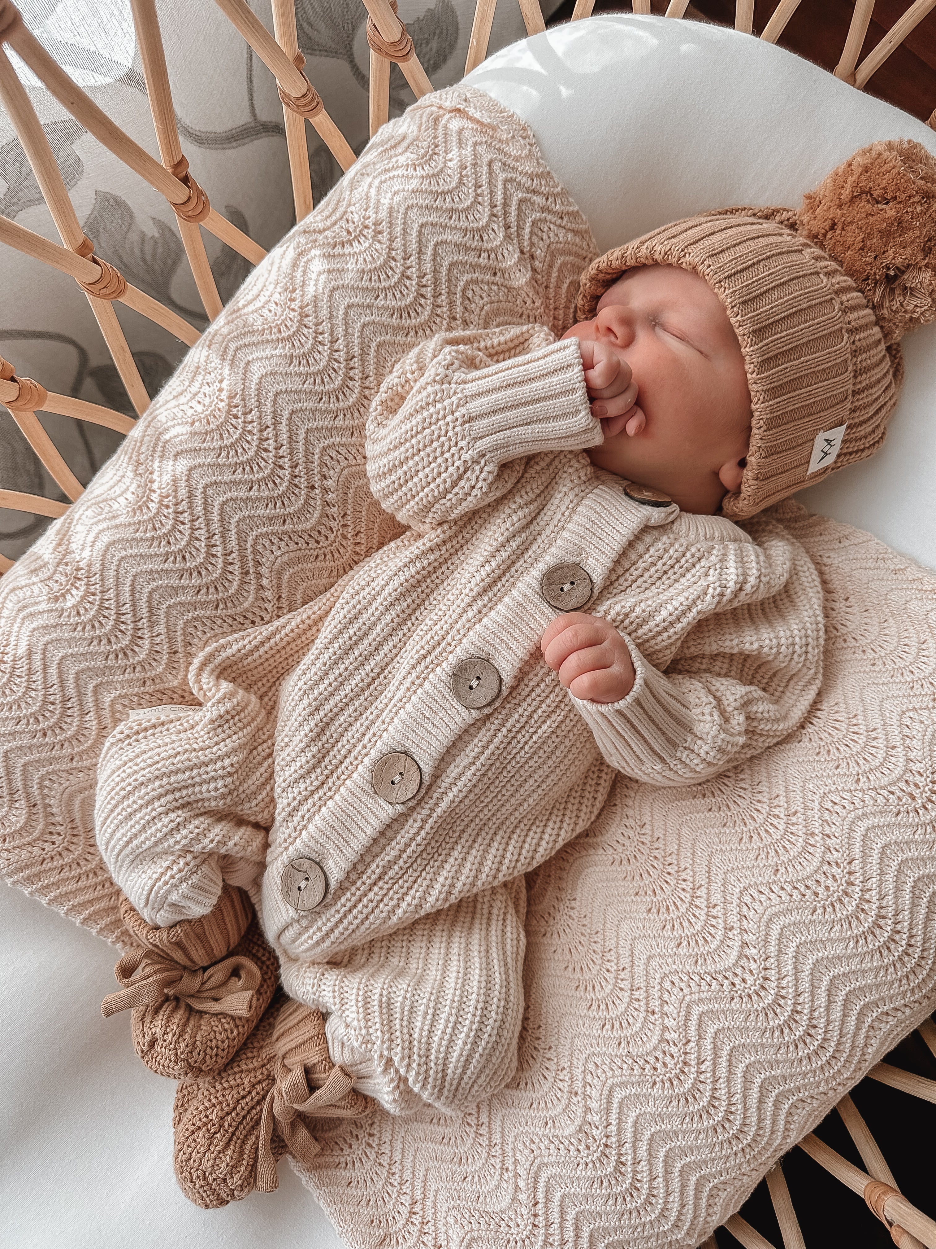 Newborn Knitted Beanie - Coco | 3 Little Crowns