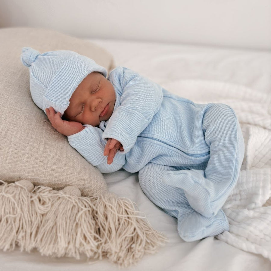 My First Outfit - Baby Blue - Onesie & Beanie Set - 3 Little Crowns