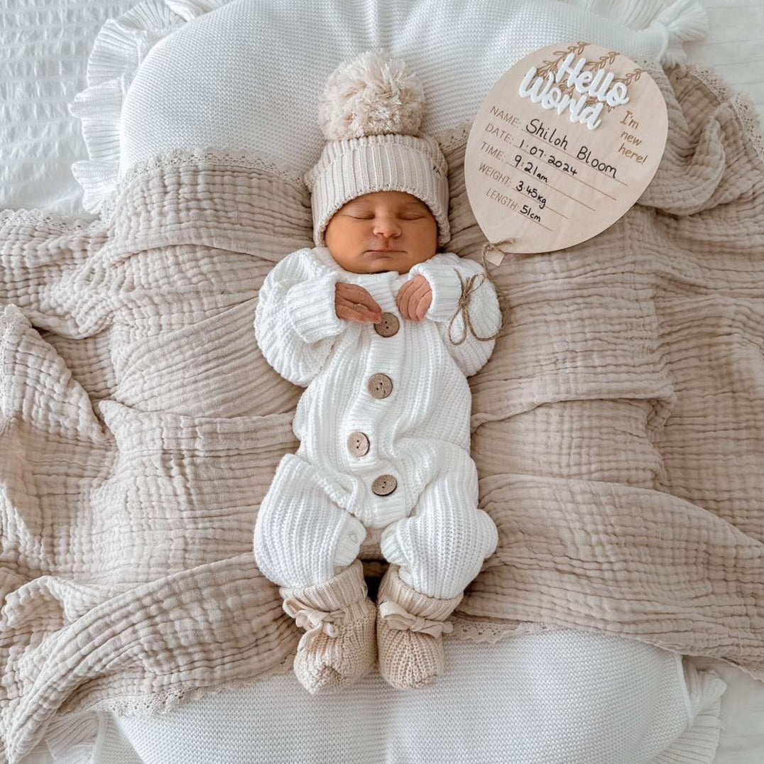 Baby Milk S25 3D Bows Lace Romper (3-18m) - Ivory