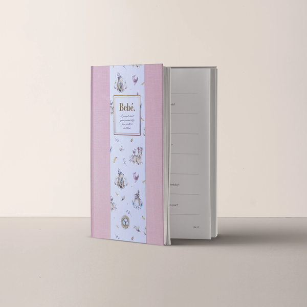 Baby Journal - Bebe Book With Keepsake Box And Pen - Baby Pink