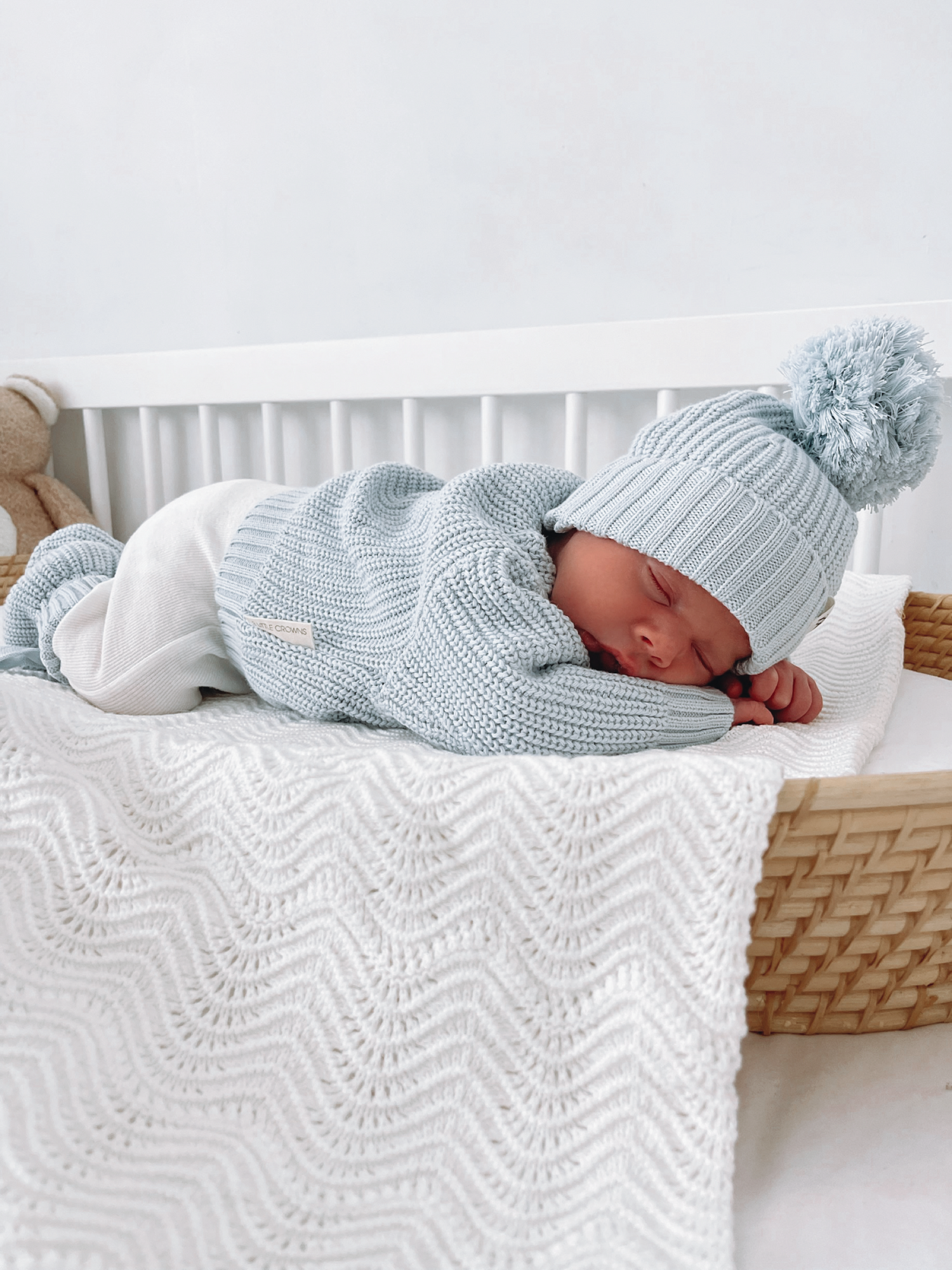 Textured Knit Booties - Stormy Blue