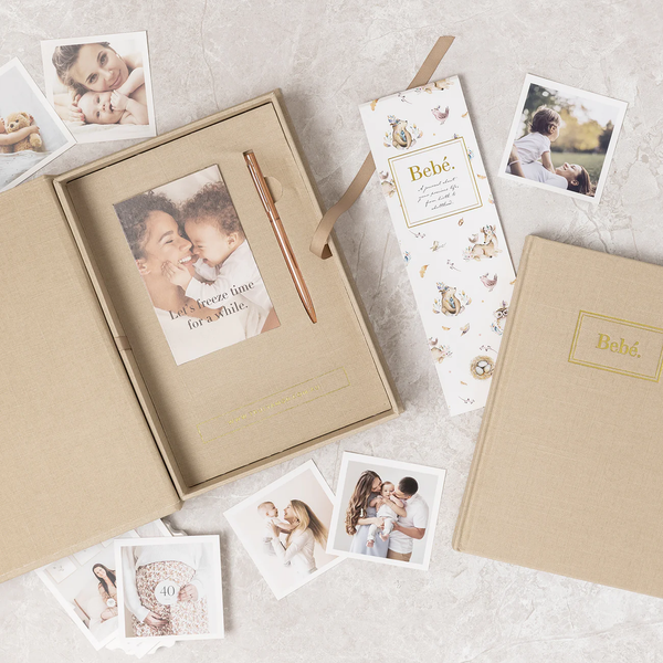 Baby Journal - Bebe Book With Keepsake Box And Pen - Mocha
