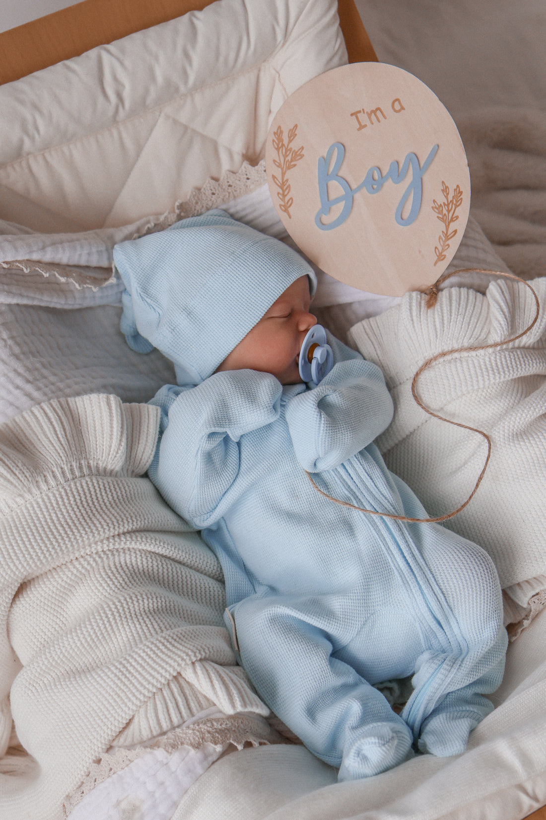 My First Outfit - Baby Blue - Onesie &amp; Beanie Set