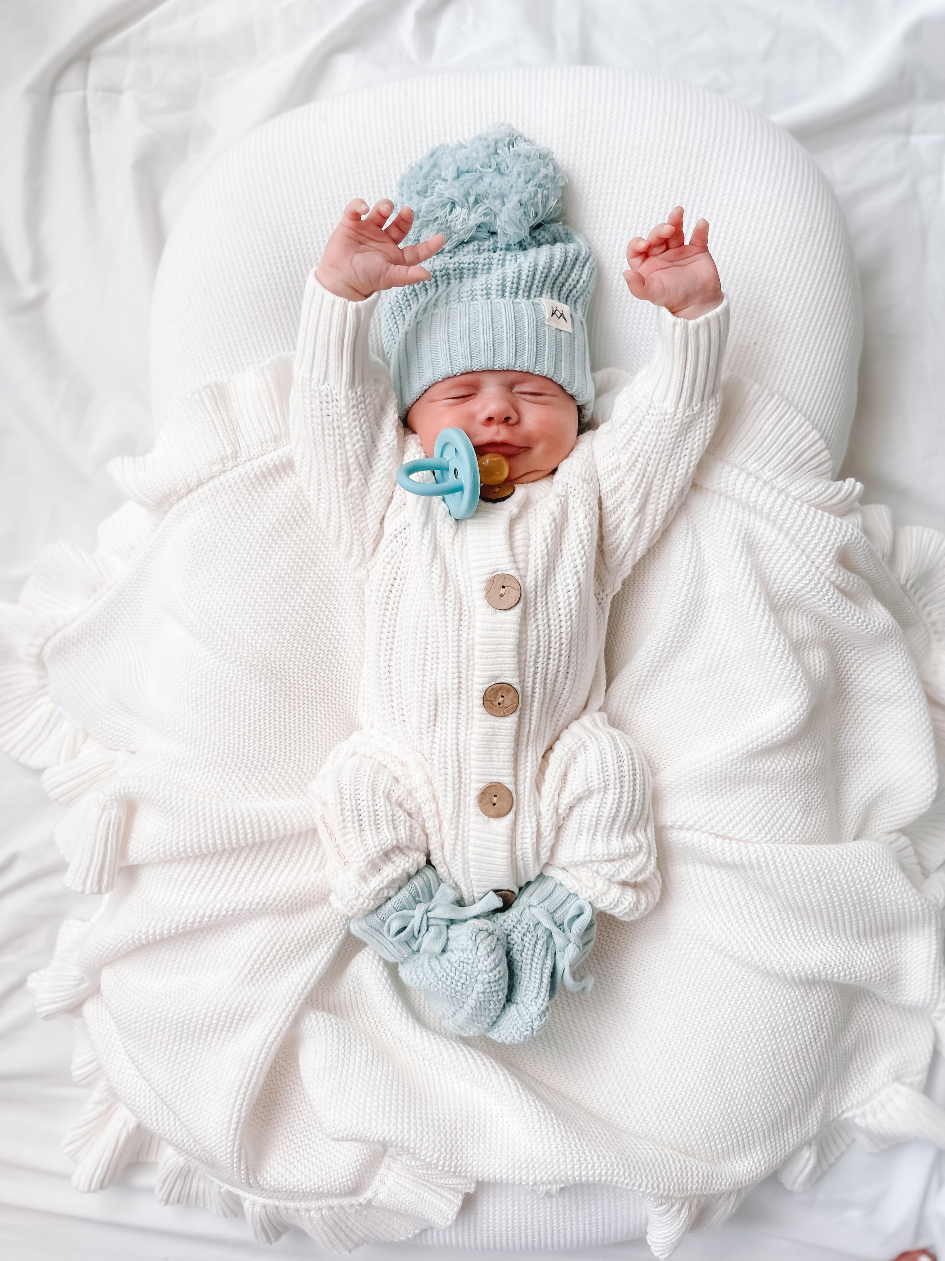 Knitted Romper - Ivory - 3 Little Crowns