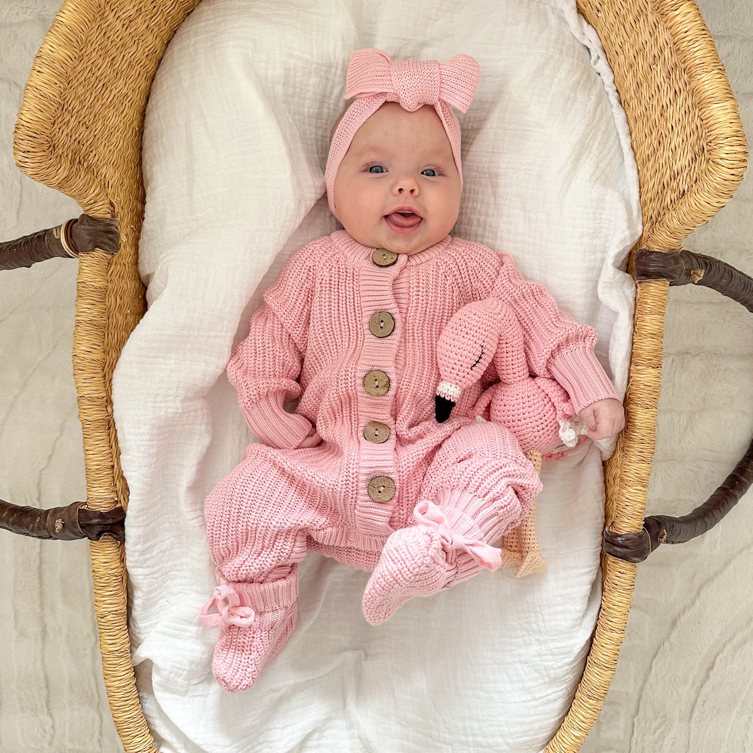 Knitted Romper - Pink