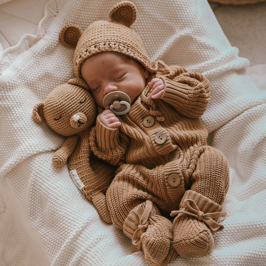 Coco Romper with Cuddle My Bear and Bear Bonnet