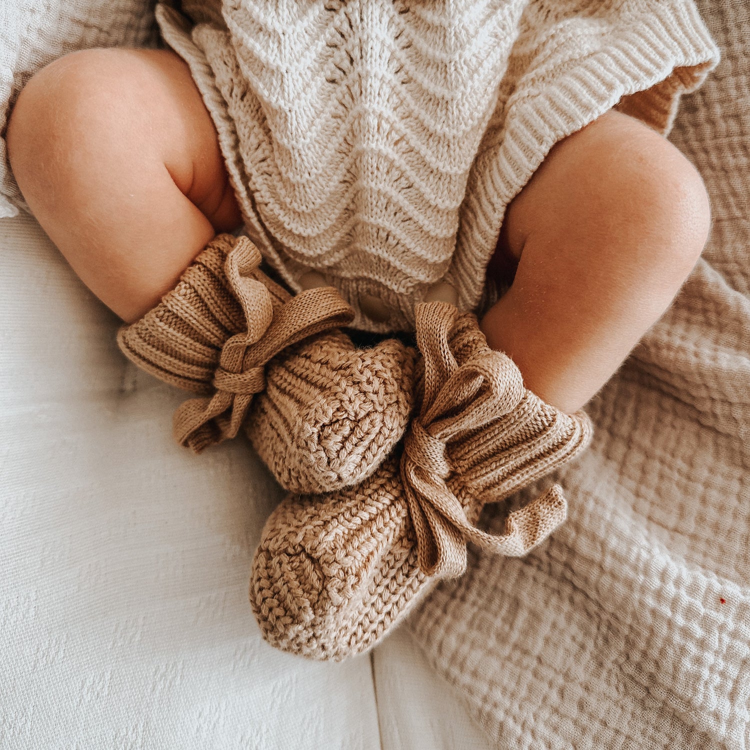 Wave Knit Blanket - Coco