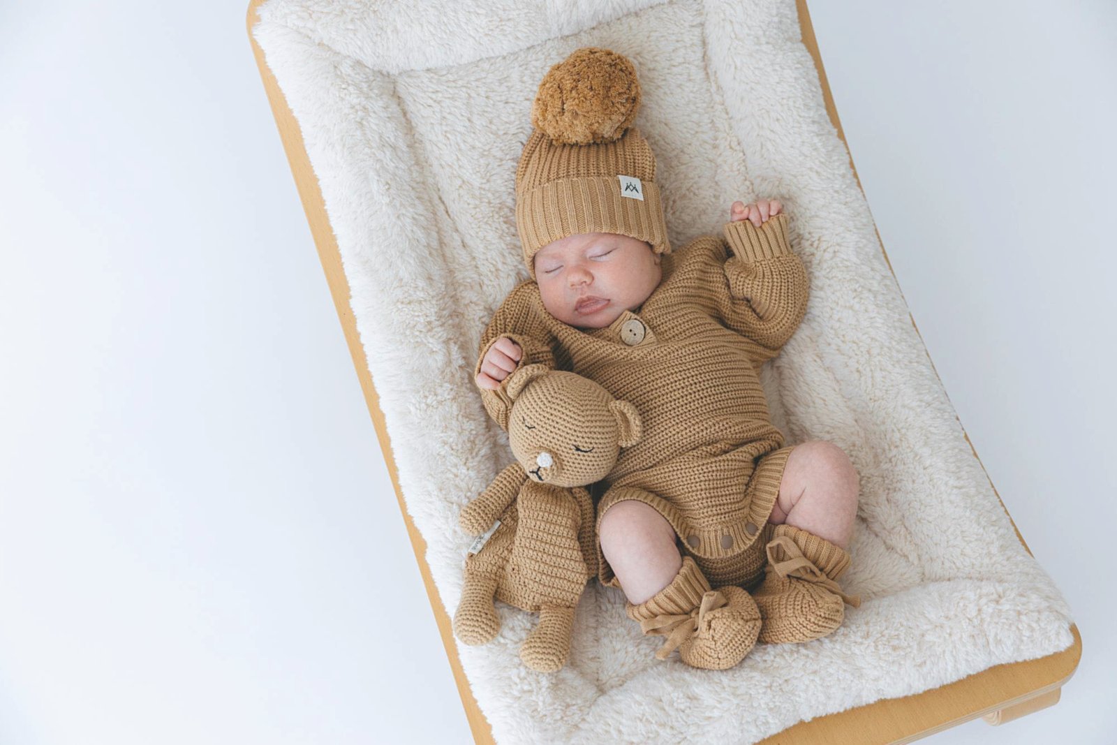 Comforter & Body Suit & Knitted Beanie & Booties - 3 Little Crowns