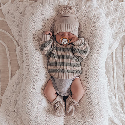 Knitted Booties - Mushroom