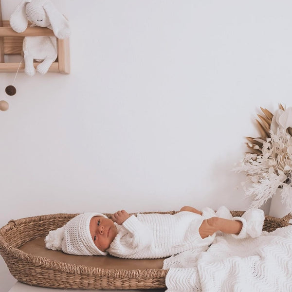 Change Pad & Basket Bundle - Tan & Nyla