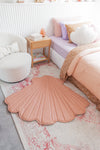 Vegan Leather Quilted Playmat Clam Shell Rose Pink