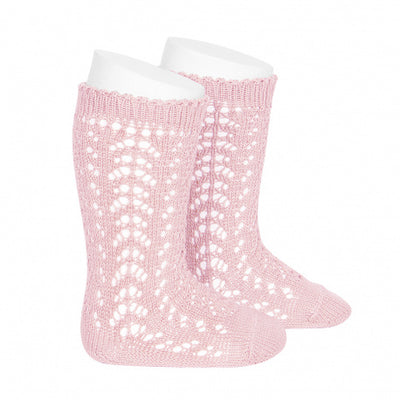 Condor Full Crochet Knee High Sock Baby Pink 