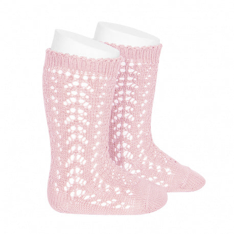 Condor Full Crochet Knee High Sock Baby Pink 